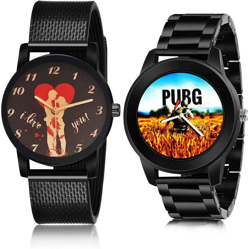 combo watch Analog Watch - For Men Classical Quartz I Love You And Military Army Chain 2 Watch Combo For Boys And men - BRM9-B489
