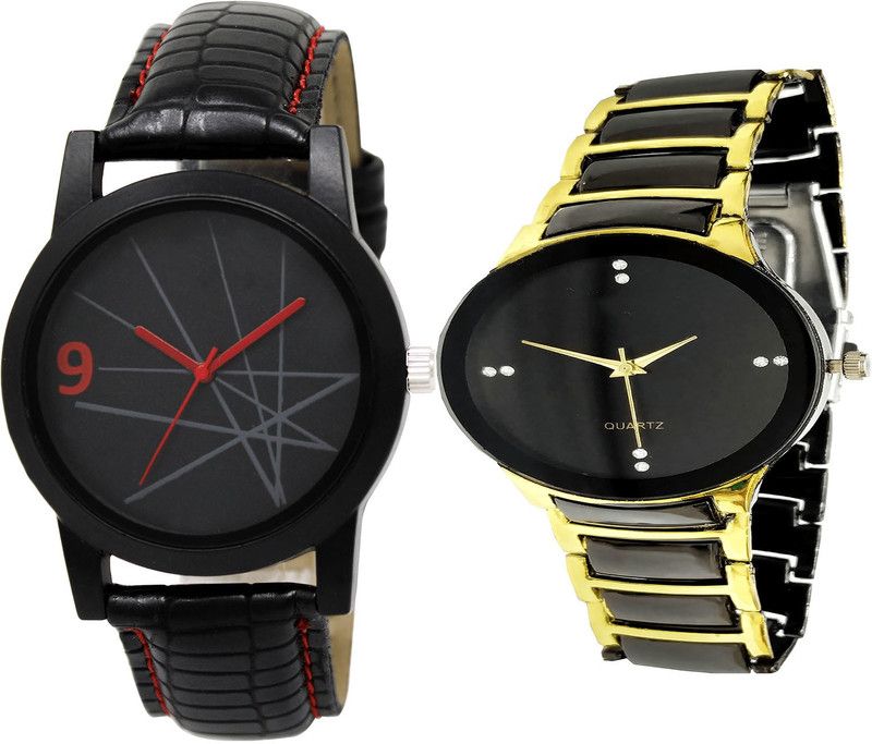 combo watch Analog Watch - For Girls Treading Rich Analogue Black Color Boys And Men Watch - BL46.8-B69 (Combo Of 2 )