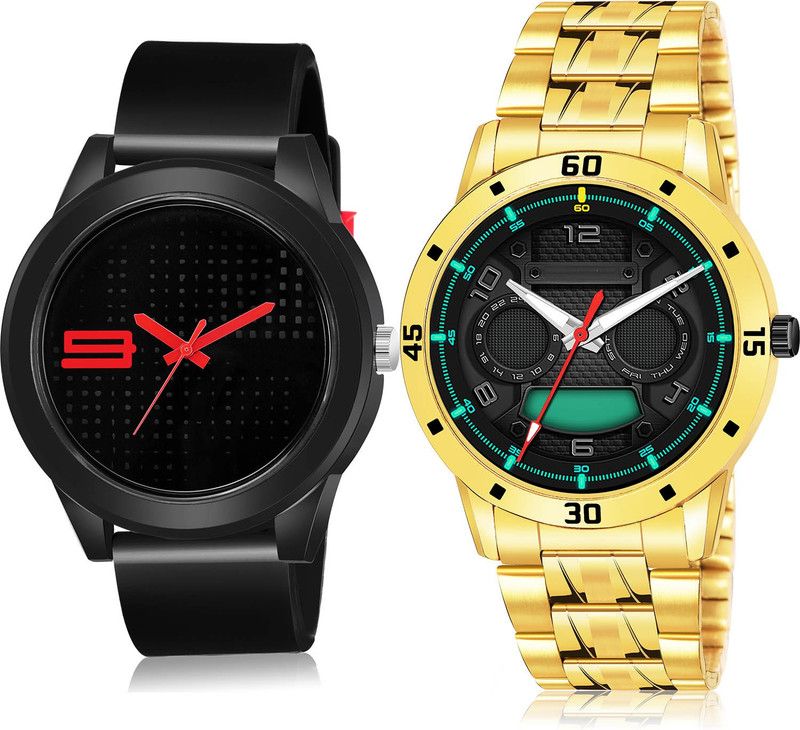 Analog Watch - For Men Brand New Italian Designer 2 Watch Combo For Boys And Men - BM105-(57-S-21)