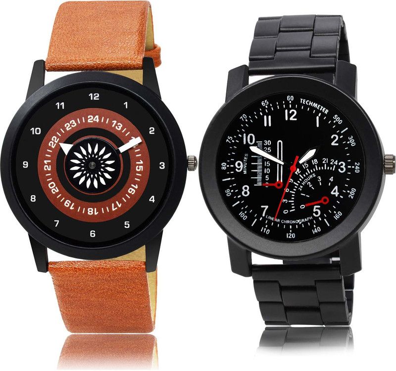 combo watch Analog Watch - For Boys Brand New Tread Speedometer And Chain Watch Brown And Black Color Boys And Men Watch - B384-B908 (Combo Of 2)