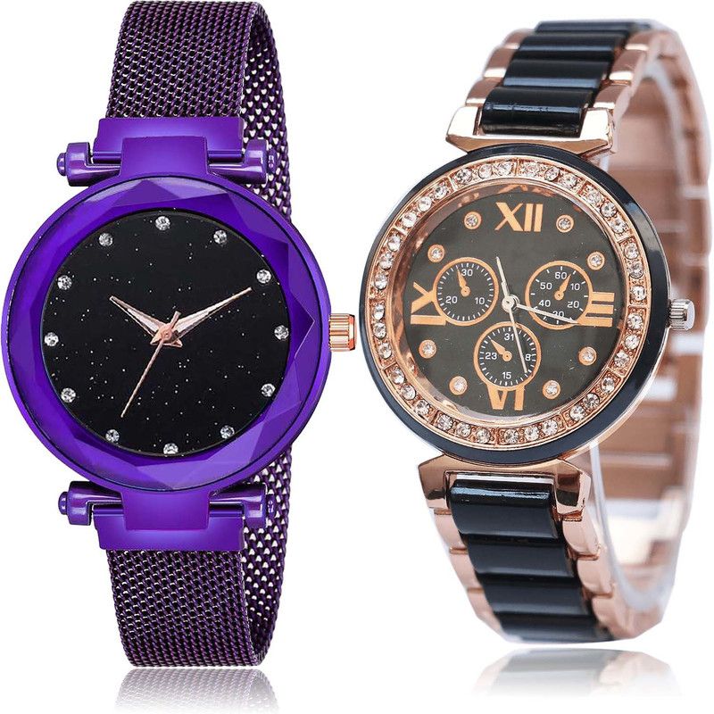 combo watch Analog Watch - For Girls New Wrist Magnet Combo Watch For Girls And Women - GC8-G209