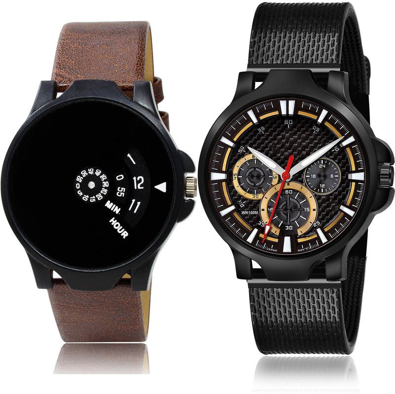 Analog Watch - For Men Modern Fancy 2 Watch Combo For Boys And Men - BO51-(72-S-10)