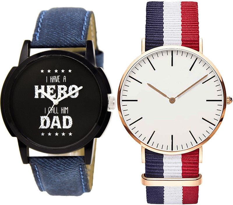 combo watch Analog Watch - For Girls A Designer Analogue Blue And Red Color Boys And Men Watch - BL46.7-B50 (Combo Of 2 )