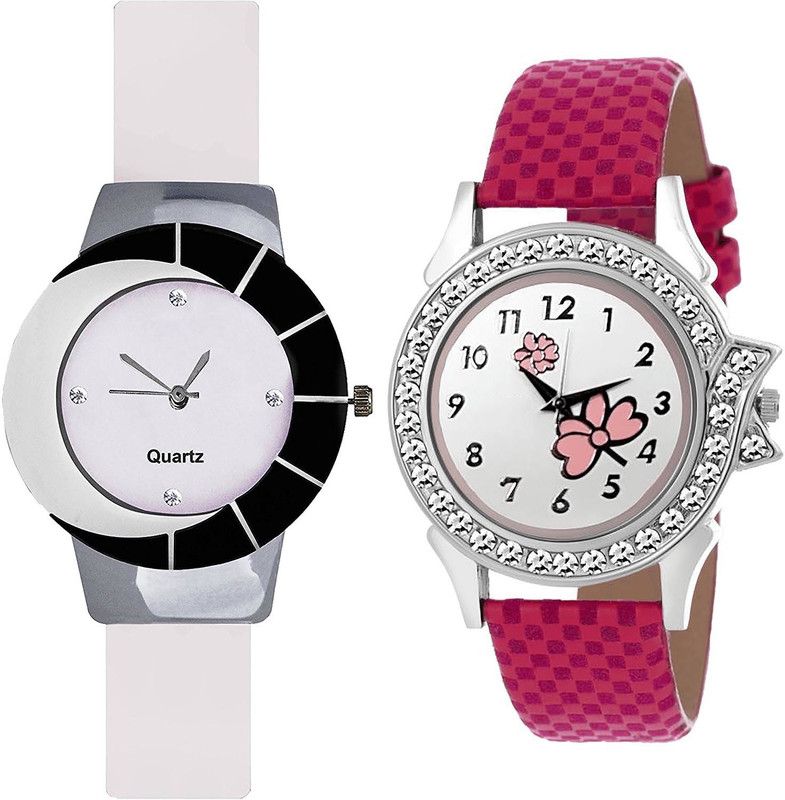 Analog Watch - For Girls Treading Valentine White And Pink Color Combo Watch (G11-G128) For Girls And Women