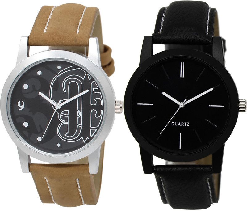 combo watch Analog Watch - For Girls Brand New Luxury Love Dad Analogue Brown And Black Color Boys And Men Watch - BL46.14-BL46.5 (Combo Of 2 )