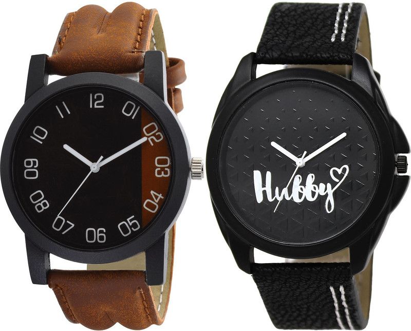 combo watch Analog Watch - For Girls Contemporary Chronograph Hubby Analogue Brown And Black Color Boys And Men Watch - B36-BL46.31 (Combo Of 2 )