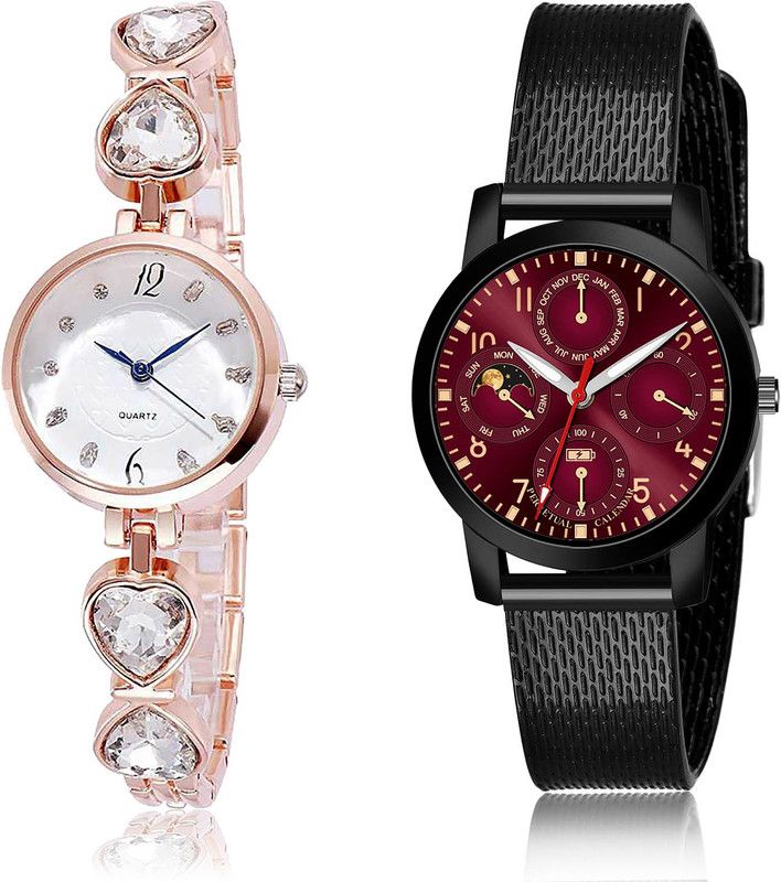 Analog Watch - For Girls Contemporary Analogue 2 Watch Combo For Women And Girls - G443-(12-L-10)