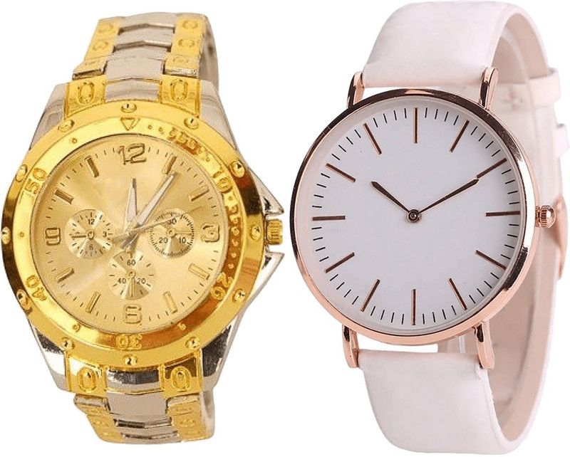 combo watch Analog Watch - For Girls Latest Style Analogue Silver And White Color Boys And Men Watch - B75-B63 (Combo Of 2 )