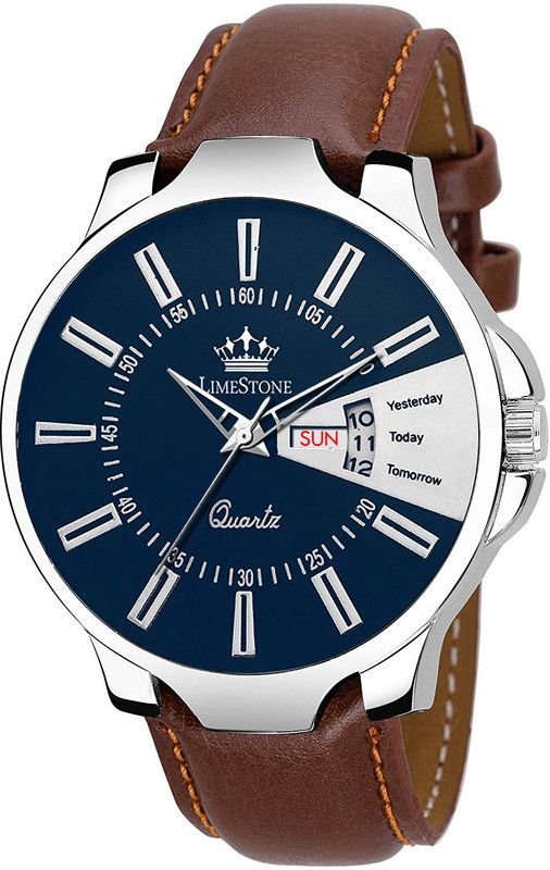 Day and Date Functioning Tan Strap Quartz Analog Watch - For Men LS2845
