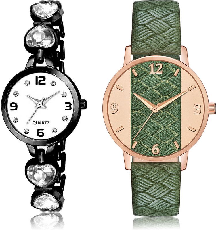 Analog Watch - For Women Contemporary Valentine 2 Watch Combo For Women And Girls - G657-GM398