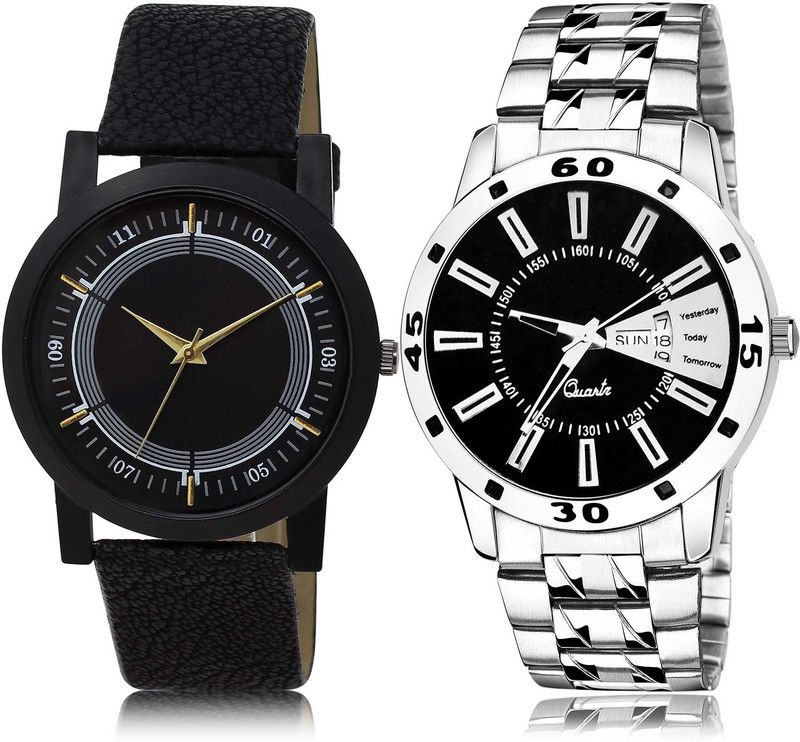 combo watch Analog Watch - For Men & Women New Casual Day And Date Chain Watch Combo Watch For Boys And Men - BL46.48-B191