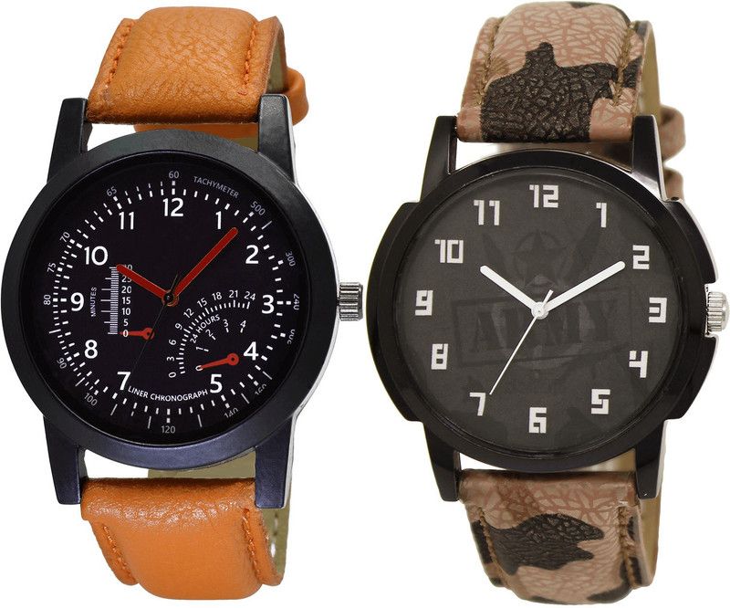 combo watch Analog Watch - For Girls Brand New Diwali Army Analogue Brown Color Boys And Men Watch - B29-BL46.3 (Combo Of 2 )