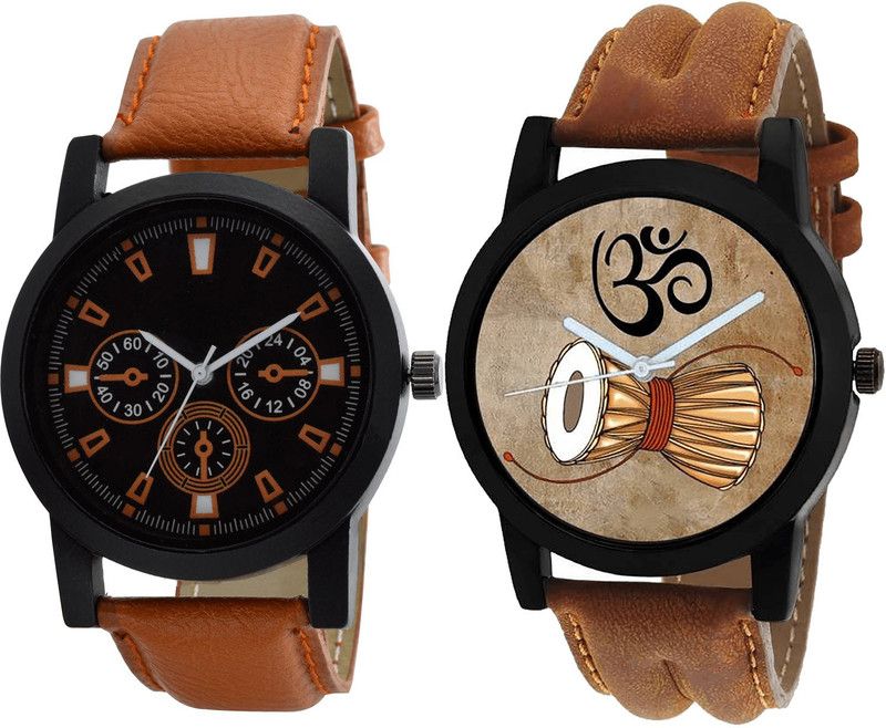 combo watch Analog Watch - For Girls Treading Technology Damru Analogue Brown Color Boys And Men Watch - B31-B25 (Combo Of 2 )