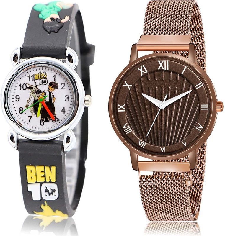 combo watch Analog Watch - For Girls New Analogue Ben 10 Kids And Magnet 2 Watch Combo For Girls And Women - GC85-G519