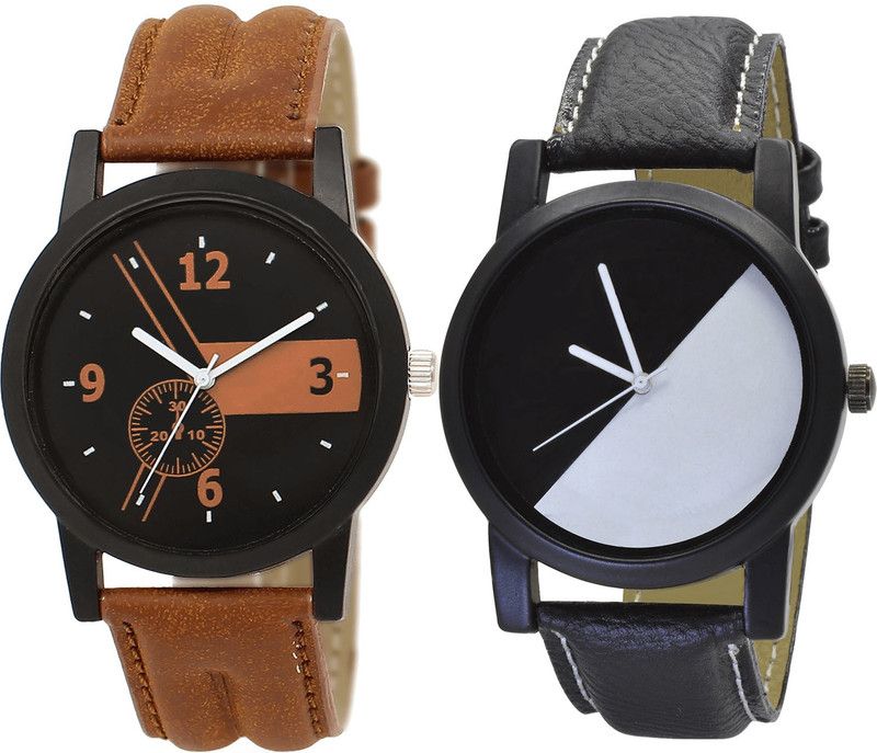 combo watch Analog Watch - For Girls Classical Professional Analogue Brown And Black Color Boys And Men Watch - BL46.1-B32 (Combo Of 2 )