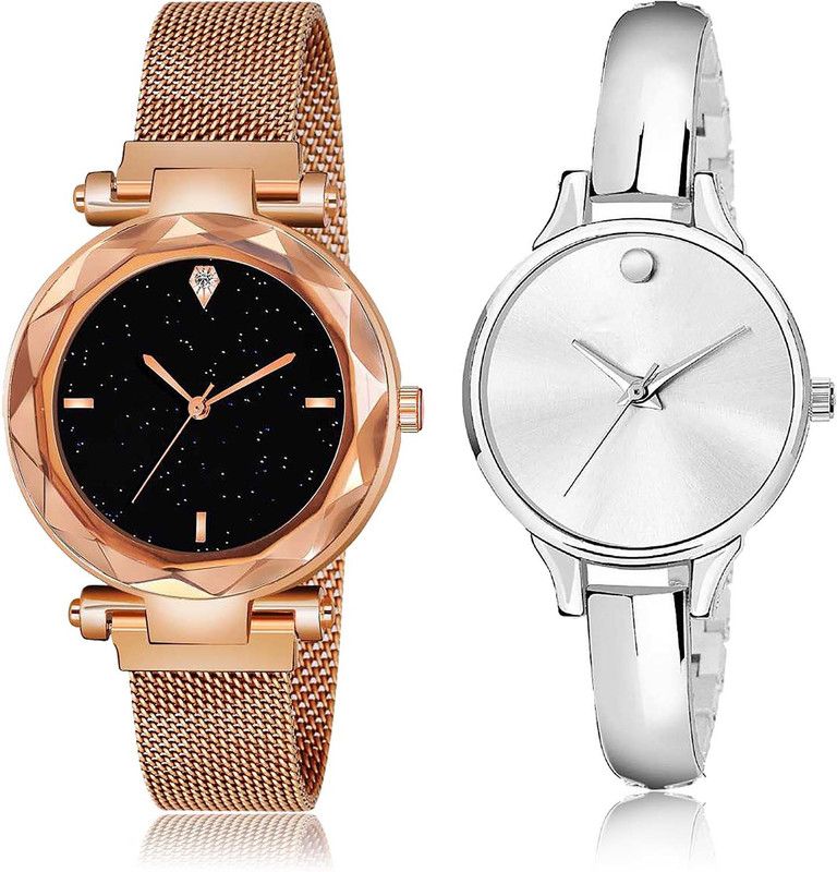 combo watch Analog Watch - For Girls Modern Chronograph Magnet Combo Watch For Girls And Women - GC5-G468