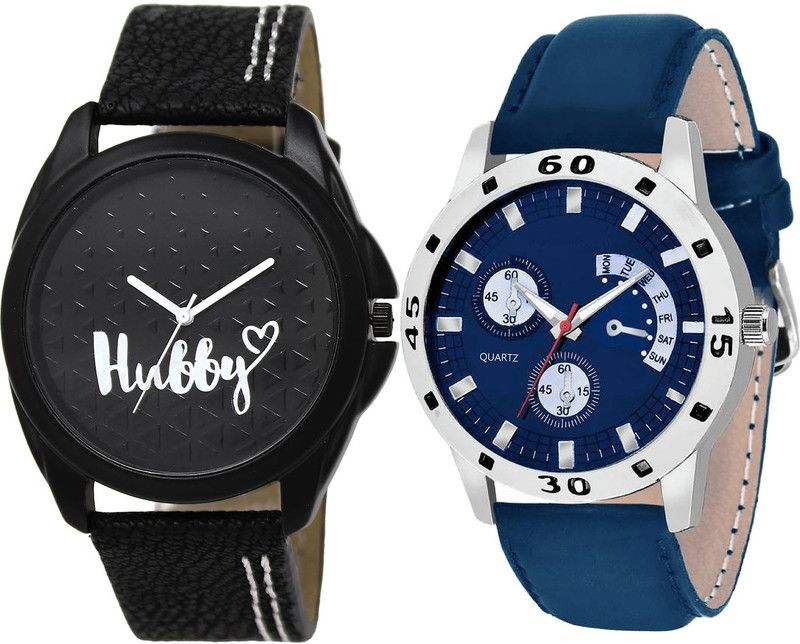 combo watch Analog Watch - For Boys Latest Collection Hubby Analogue Black And Blue Color Boys And Men Watch - BL46.31-B56 (Combo Of 2 )