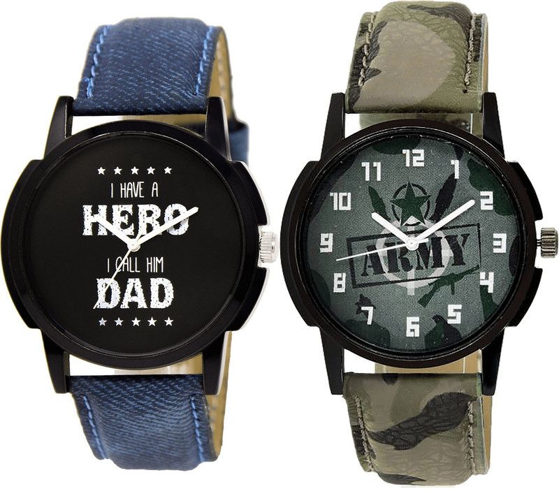 combo watch Analog Watch - For Girls Contemporary Traditional Army Analogue Blue And Green Color Boys And Men Watch - BL46.7-B21 (Combo Of 2 )