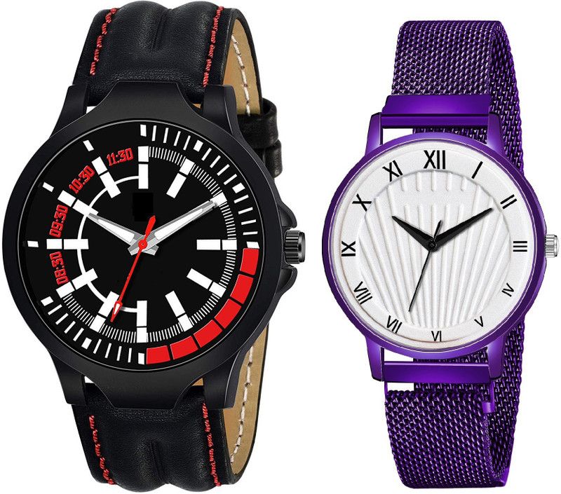 Analog Watch - For Men & Women FL-2379|Pack of 2 New Couple Combo New Sleek Look