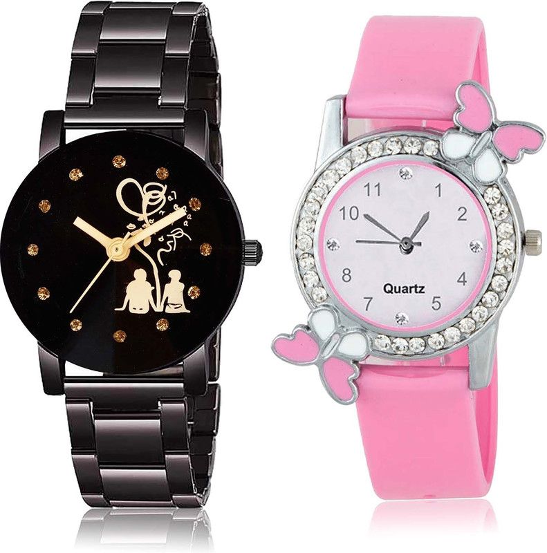 Analog Watch - For Girls New Branded Love Valentine Couple Chain And Butterfly Combo Watch - GC52-G99