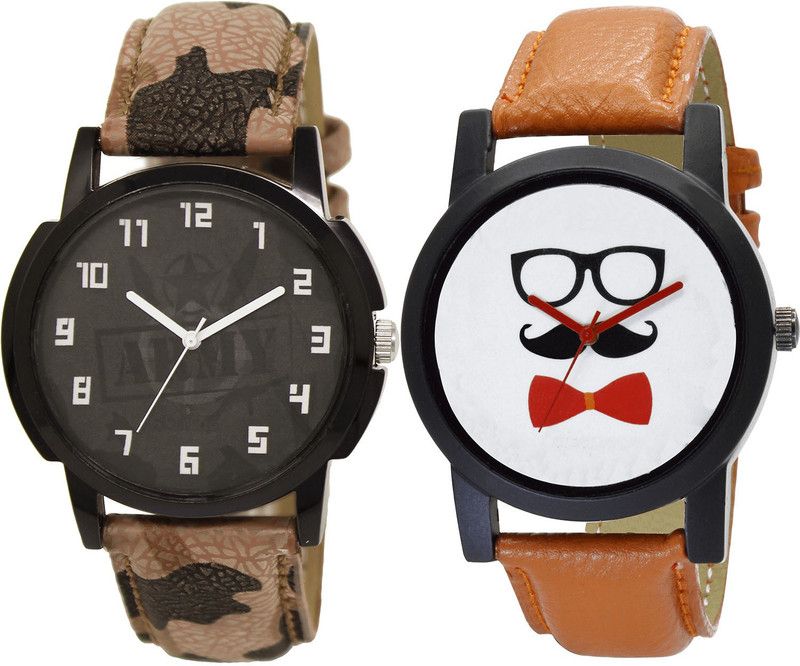 combo watch Analog Watch - For Girls Classical Professional Army And Beard Style Analogue Brown Color Boys And Men Watch - BL46.3-B53 (Combo Of 2 )