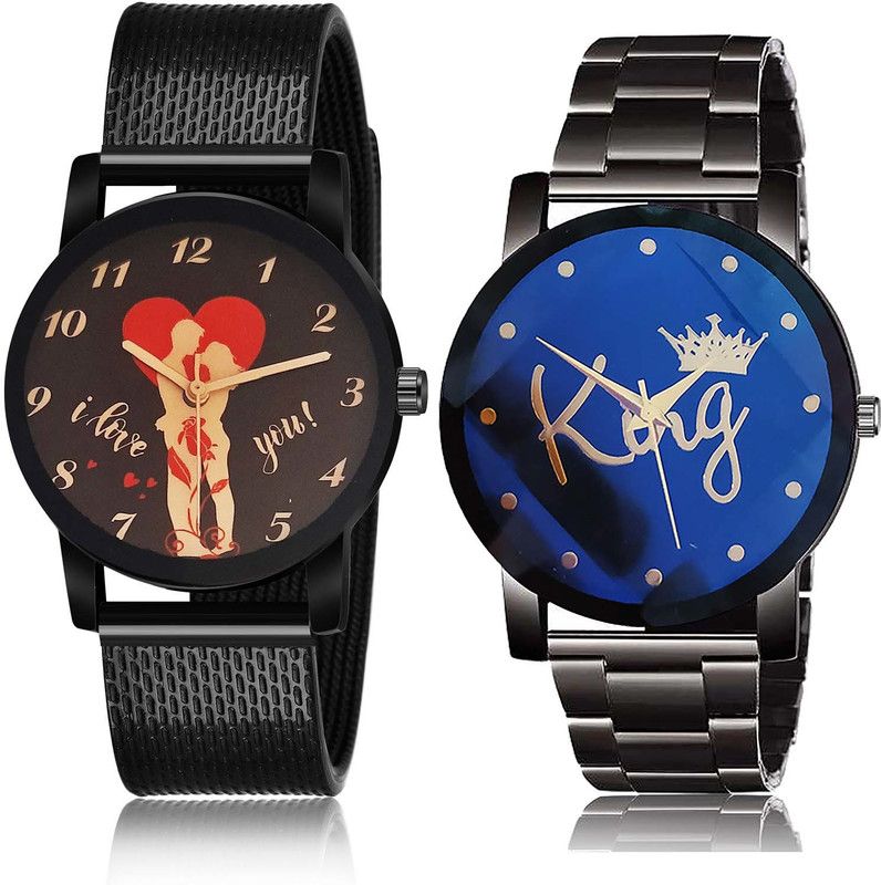 combo watch Analog Watch - For Boys Best Present I Love You And King Chain 2 Watch Combo For Boys And men - BRM9-BC11