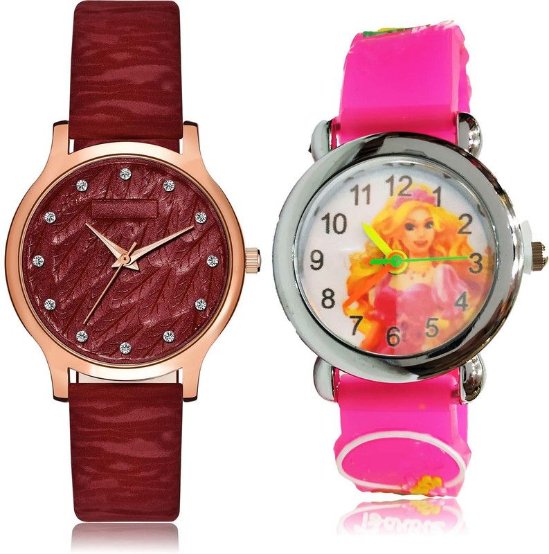 combo watch Analog Watch - For Girls Modern Formal Doll Kids 2 Watch Combo For Girls And Women - GM333-GC39
