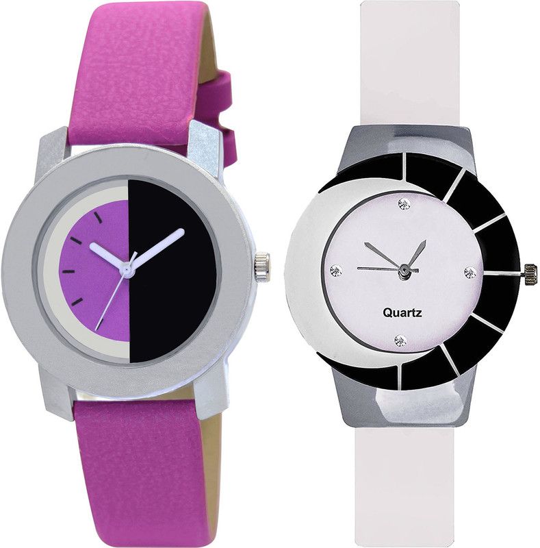 combo watch Analog Watch - For Girls Classical Formal Analogue Pink And White Color Girls And Women Watch - G275-G11 (Combo of 2 )