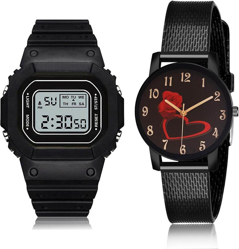Analog-Digital Watch - For Girls Classical Chronograph 2 Watch Combo For Women And Girls - DG28-G535
