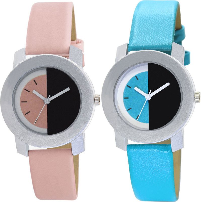 combo watch Analog Watch - For Girls Brand New Exclusive Analogue Pink And Blue Color Girls And Women Watch - G400-G274 (Combo of 2 )