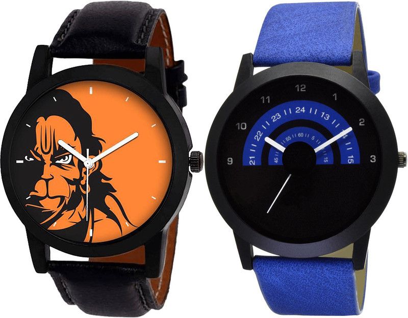 combo watch Analog Watch - For Girls Brand New Diwali Hanuman Analogue Black And Blue Color Boys And Men Watch - B26-B47 (Combo Of 2 )