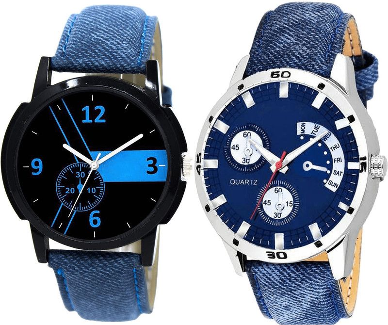 combo watch Analog Watch - For Girls Classical Fashion Analogue Blue Color Boys And Men Watch - B7-B57 (Combo Of 2 )