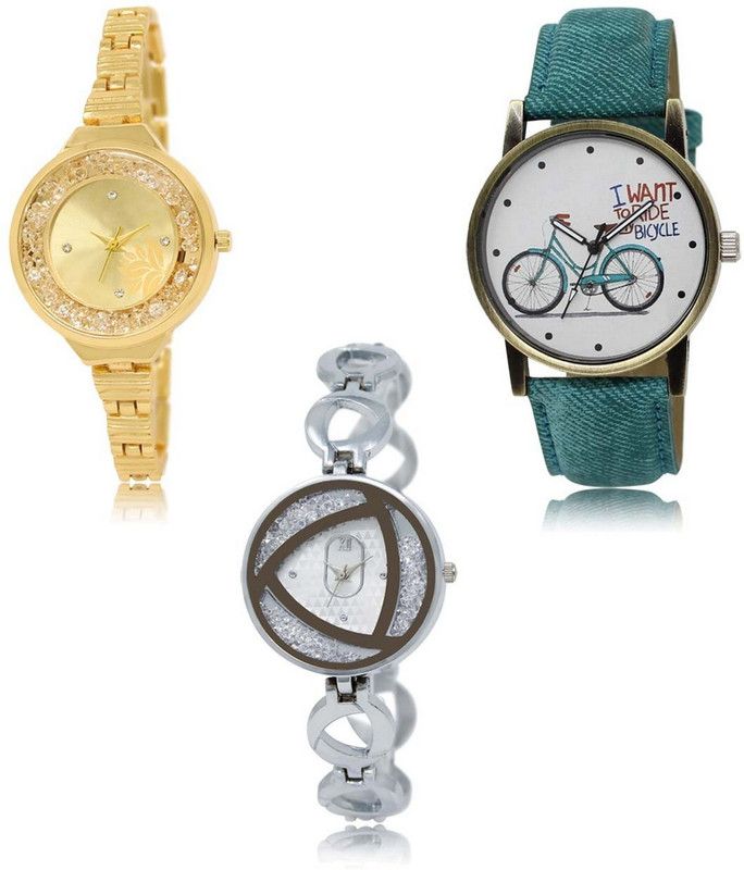 Latest Set of 3 Stylish Attractive Professional Designer Combo Analog Watch - For Women LR-224-229-240 Premium Quality Collection