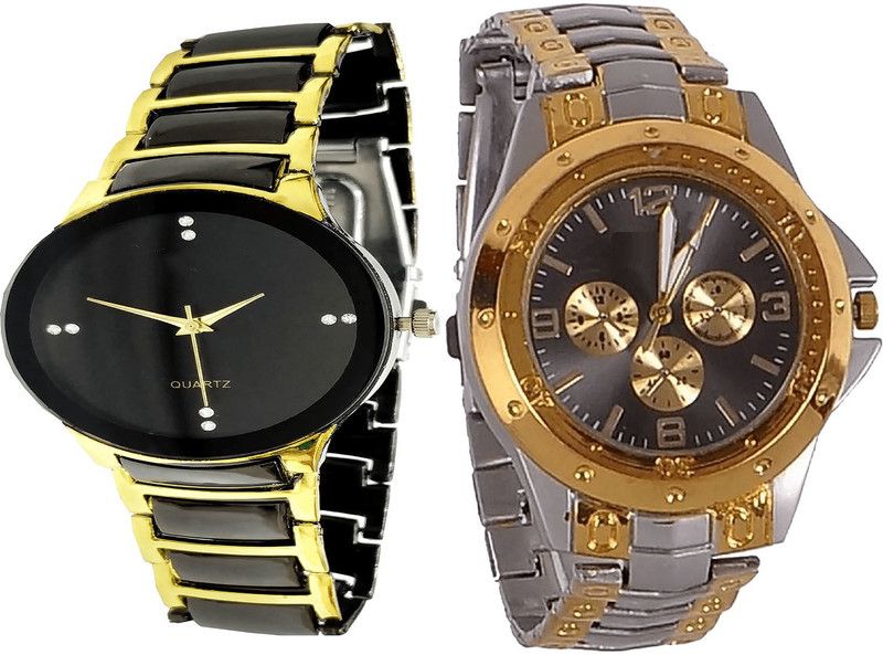 combo watch Analog Watch - For Girls Modish Italian Designer Analogue Black And Silver - B69-B76