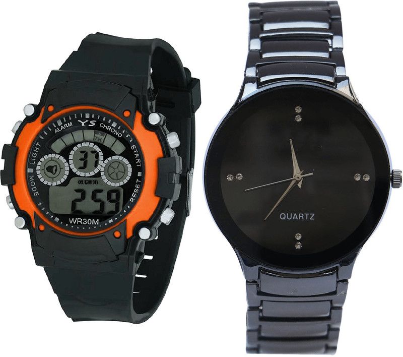 combo watch Analog-Digital Watch - For Men & Women New Diwali Kids Analogue Black Color Boys And Men Watch - B4-B67 (Combo Of 2 )