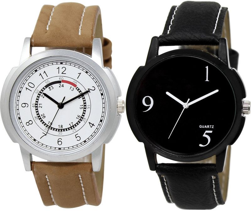 combo watch Analog Watch - For Girls Best Valentine Analogue Brown And Black Color Boys And Men Watch - BL46.17-BL46.6 (Combo Of 2 )