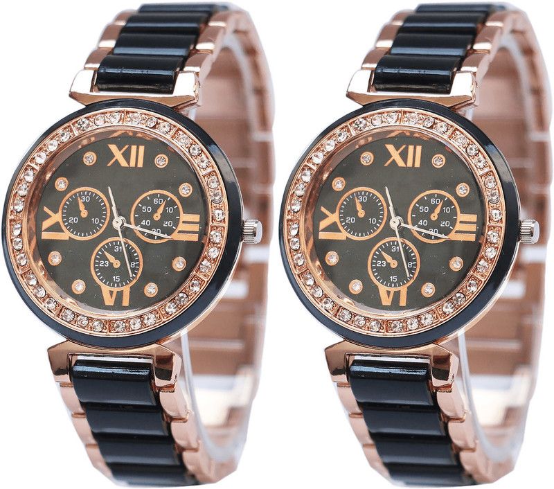 Smart Analog Watch - For Women Contemporary Collection Black Color Combo Watch (G209(2)) For Girls And Women