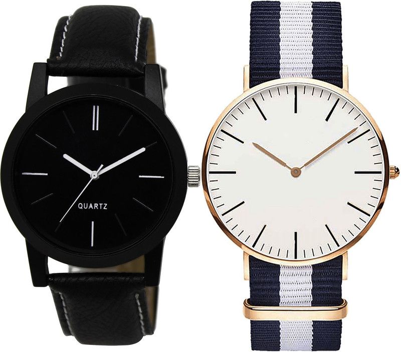 combo watch Analog Watch - For Girls Classical Analogue Love Dad Analogue Black And Blue Color Boys And Men Watch - BL46.5-B109 (Combo Of 2 )