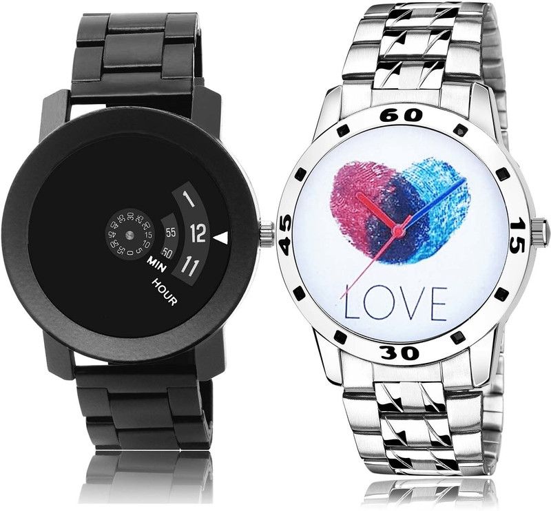 combo watch Analog Watch - For Men & Women New Fashion Speedometer And Love Fingerprints Chain Watch Combo Watch For Boys And Men - BO48-B812