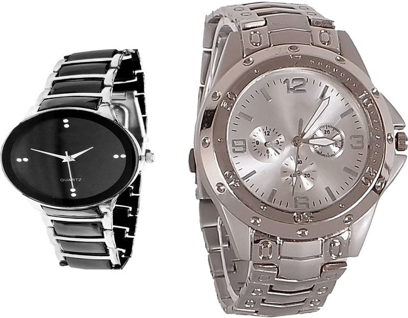 combo watch Analog Watch - For Girls Latest Model Analogue Black And Silver Color Boys And Men Watch - B68-B72 (Combo Of 2 )