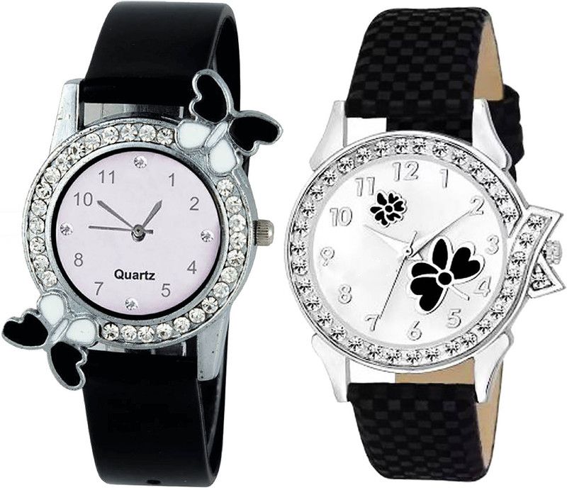 combo watch Analog Watch - For Girls Latest Rich Butterfly And Flower Analogue Black Color Girls And Women Watch - G97-G126 (Combo Of 2 )