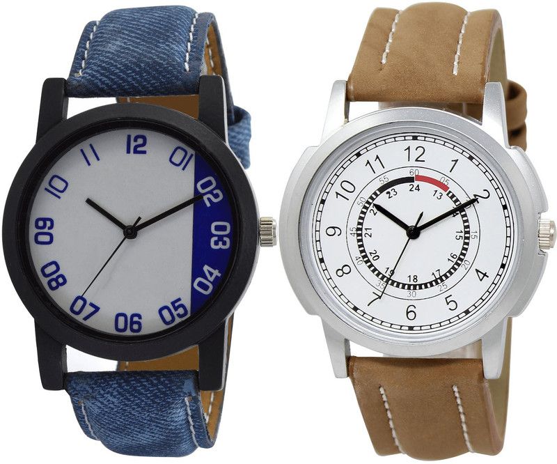 combo watch Analog Watch - For Girls Classical Unique Analogue Blue And Brown Color Boys And Men Watch - B40-BL46.17 (Combo Of 2 )