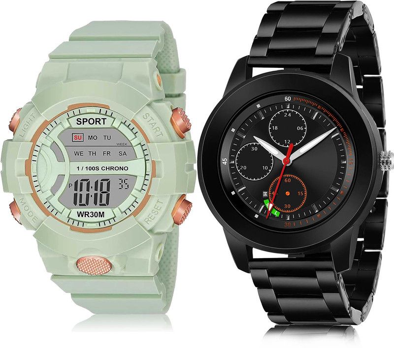 Analog-Digital Watch - For Boys Best Fashion 2 Watch Combo For Boys And Men - DG35-(11-S-20)