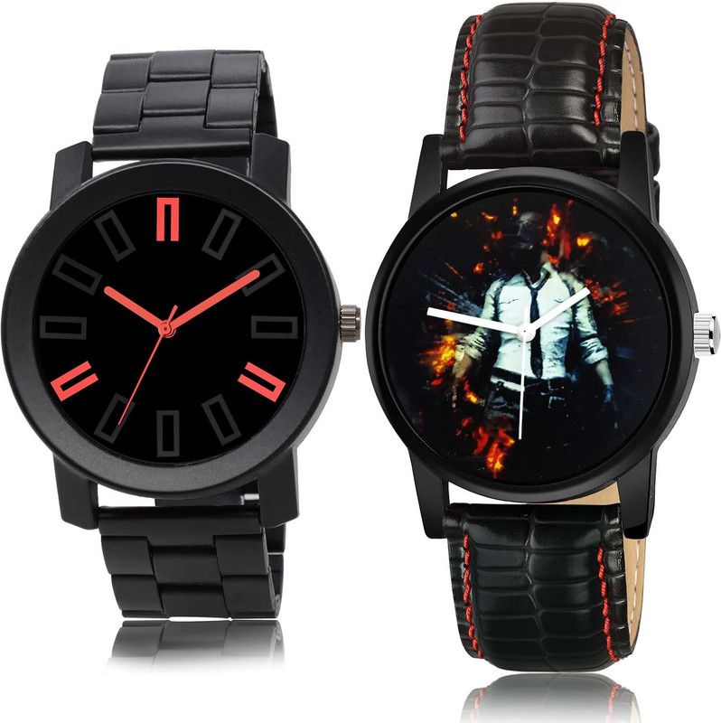 combo watch Analog Watch - For Boys Treading Love Chain Watch And Pubg Military Army Watch - B893-B547