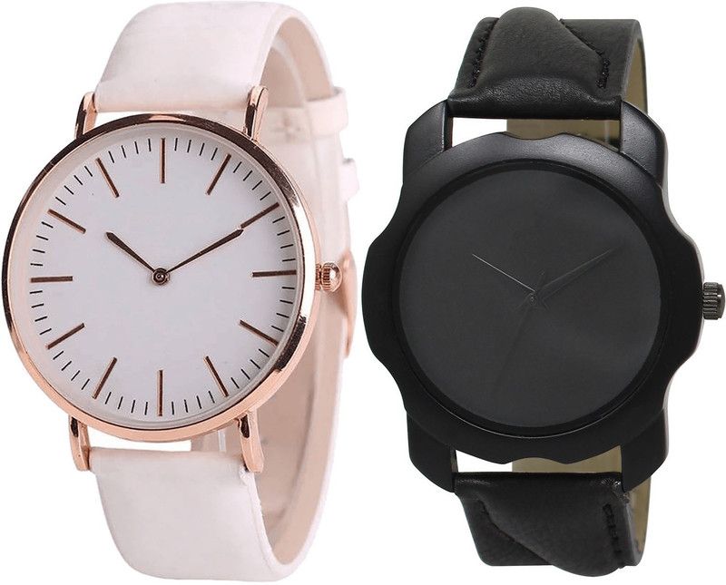 combo watch Analog Watch - For Girls Contemporary Collection Analogue White And Black Color Boys And Men Watch - B63-BL46.22 (Combo Of 2 )