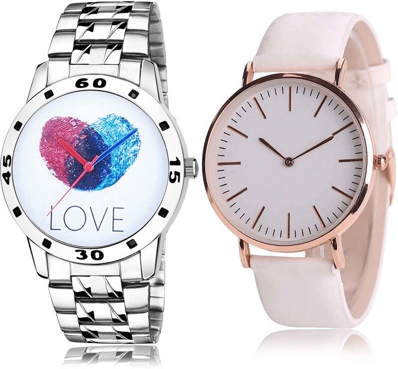 combo watch Analog Watch - For Men Latest Quartz Love Fingerprints Chain Watch And Sunlight Color Change Watch - B812-B63 (Combo Of 2 )