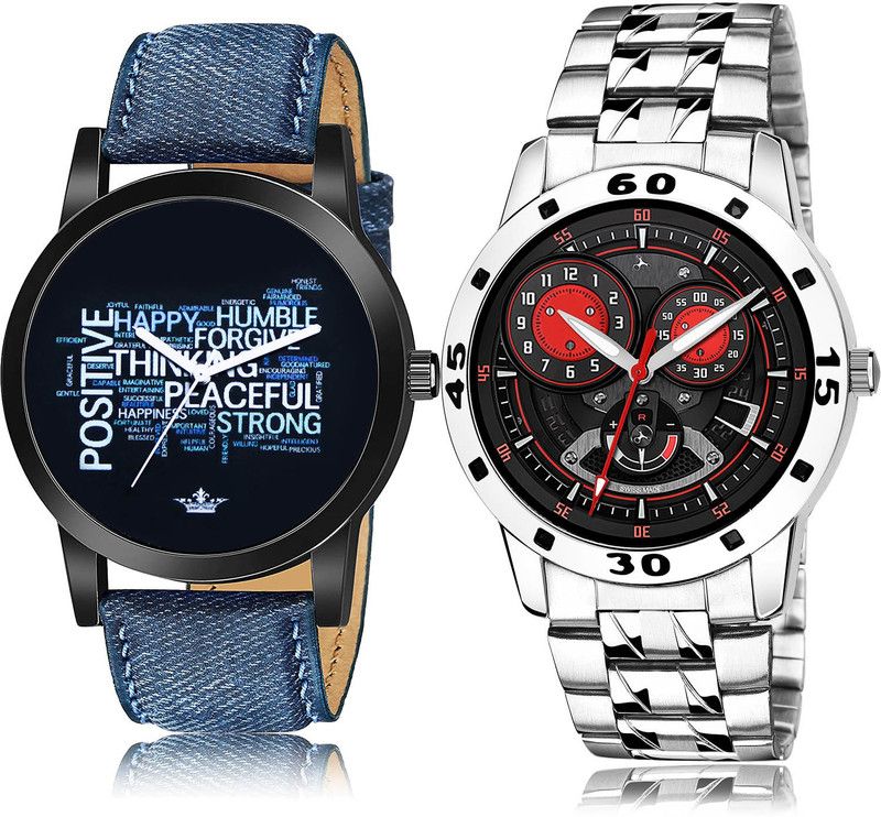 Analog Watch - For Men Contemporary Party Wedding 2 Watch Combo For Boys And Men - BL46.60-(37-S-19)