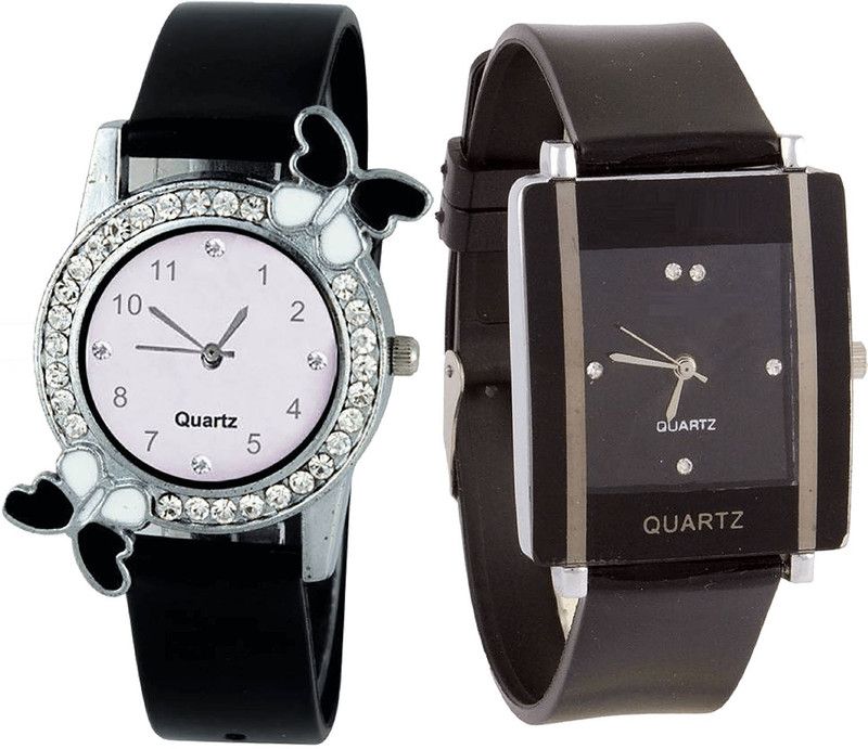combo watch Analog Watch - For Girls Classical Casual Butterfly Analogue Black Color Girls And Women Watch - G97-G12 (Combo Of 2 )