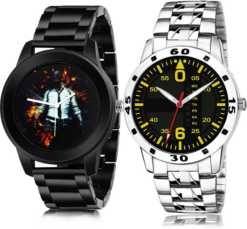 Analog Watch - For Men Contemporary Valentine 2 Watch Combo For Boys And Men - B557-(23-S-19)