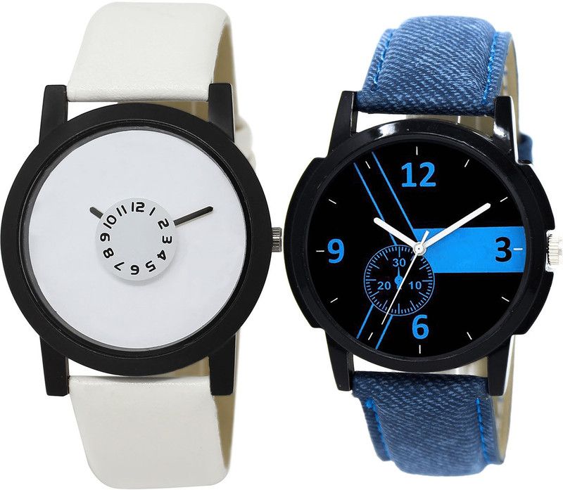 combo watch Analog Watch - For Girls Treading Collection Analogue White And Blue Color Boys And Men Watch - BL46.26-B7 (Combo Of 2 )